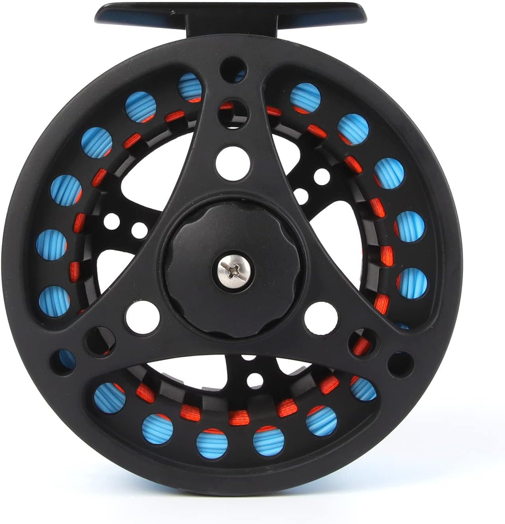 (1/2WT 3/4WT 5/6WT 7/8WT) Fly Reel with Line Combo Aluminum Alloy Large Arbor Fly Fishing Reels Weight Forward Fly