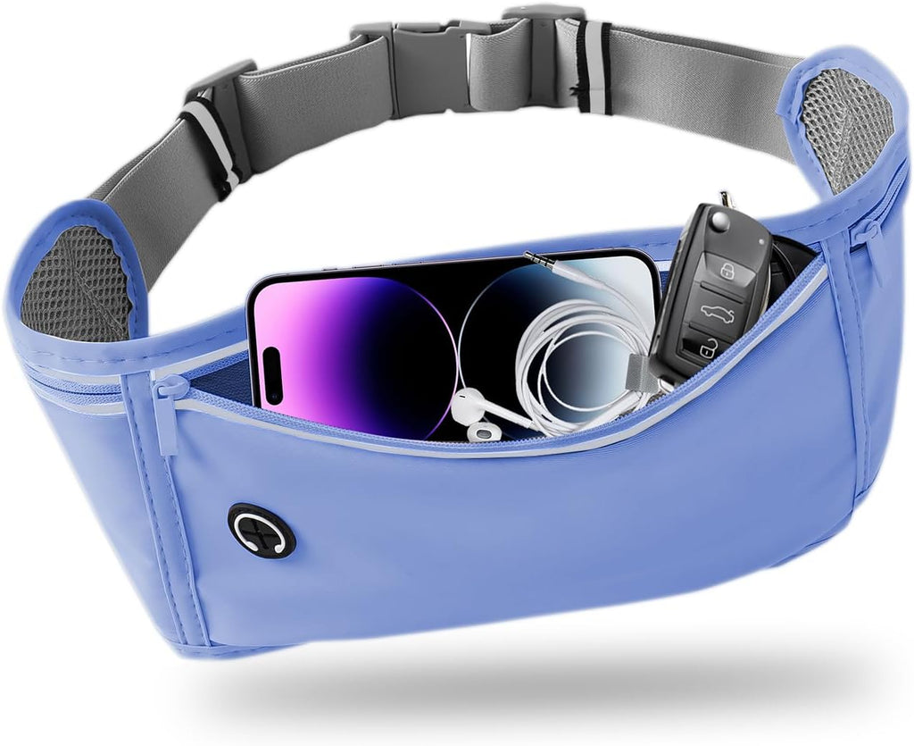 Slim Running Belt for Women Men,Runners Fanny Pack Phone Holder,Money Belt,Running Gear Accessories,with 3