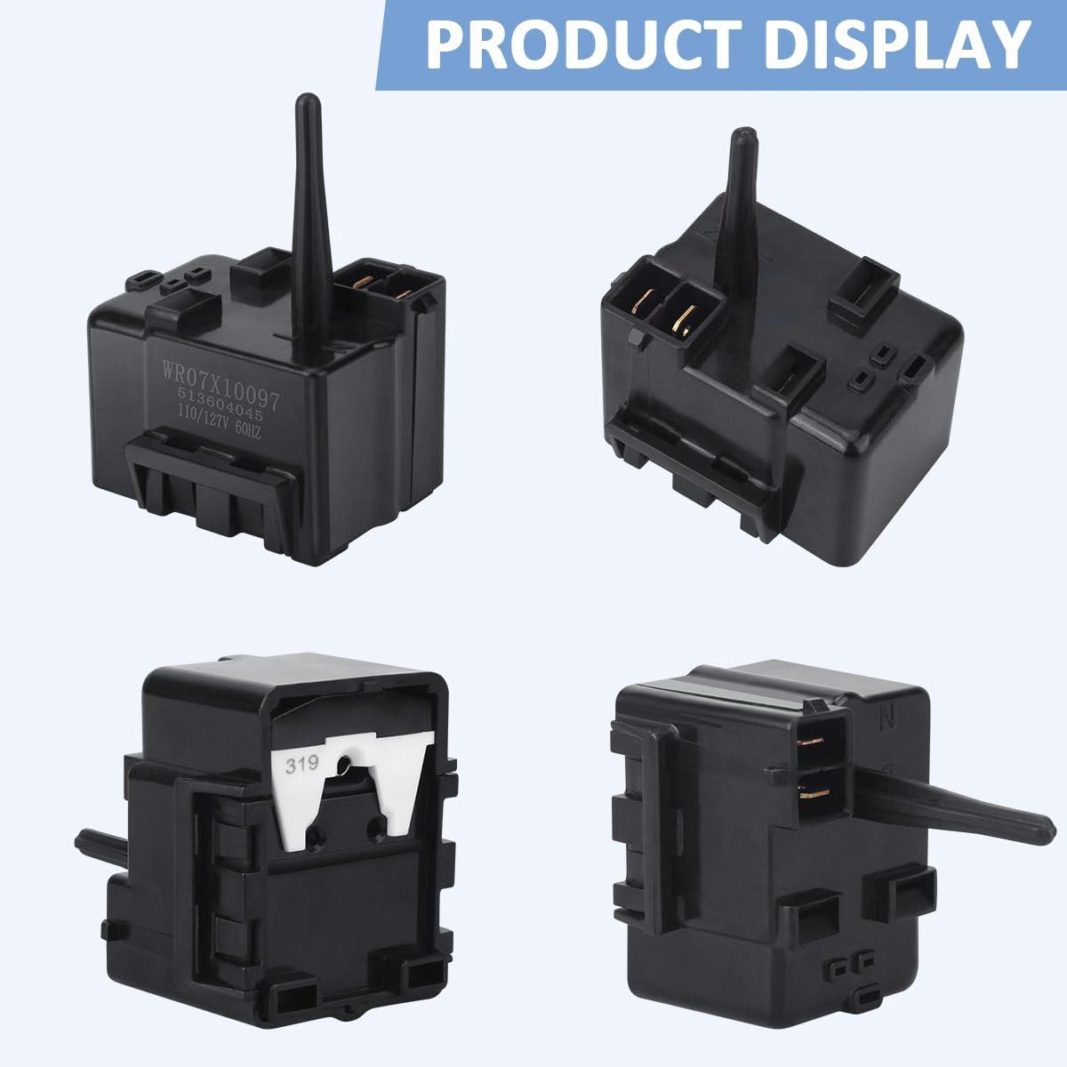 WR07X10097 Refrigerator Start Relay, Overload Assembly | WR07X10097 refrigerator start relay and overload kit
