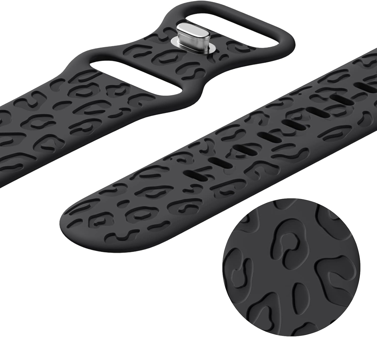 Engraved Bands Compatible with Apple Watch Band 40mm 41mm 38mm 42mm 44mm 45mm 46mm 49mm, Leopard Pattern Soft