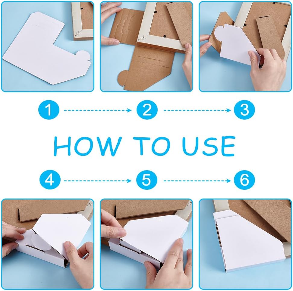 100PCS Adjustable Cardboard Corner Protectors, 1" 1.5" and 2.1" Thickness White Picture Frame Corner Protectors