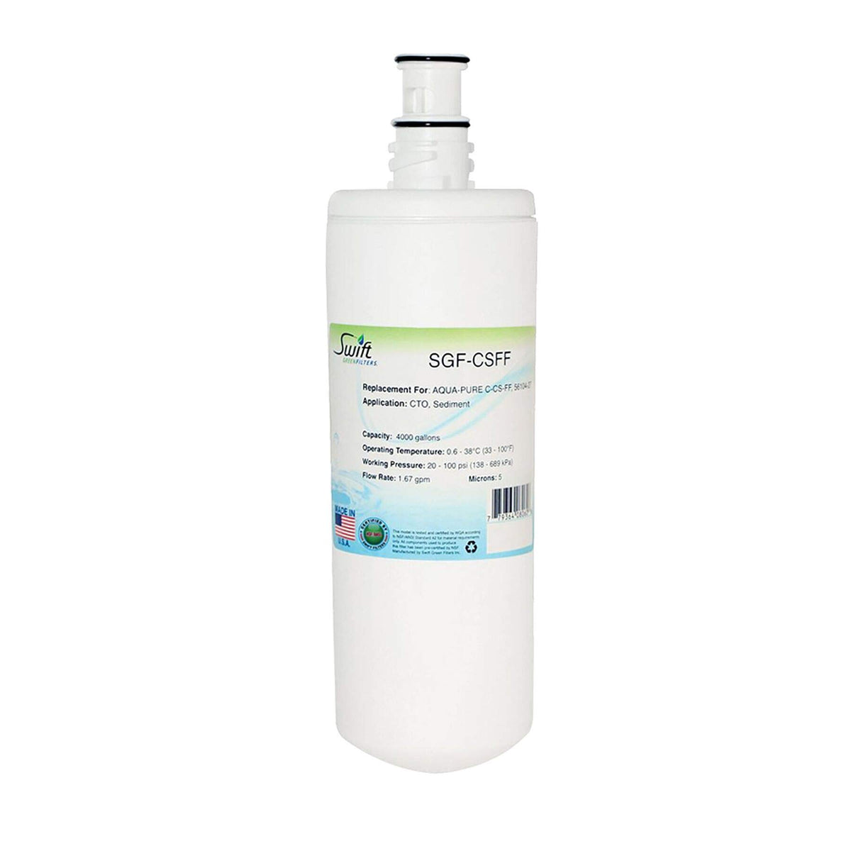 SGF-CSFF Replacement water filter for Aqua Pure C-Cs-Ff by Swift Green Filters (1pack)