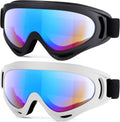 2-Pack Snow Ski Goggles, Snowboard Goggles for Men, Women, Youth, Kids, Boys or Girls