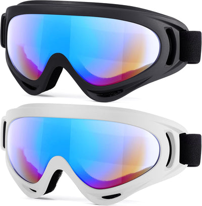 2-Pack Snow Ski Goggles, Snowboard Goggles for Men, Women, Youth, Kids, Boys or Girls