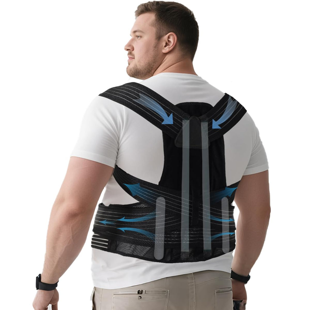 Plus Size Posture Corrector for Women & Men, Adjustable Back Brace, 3XL