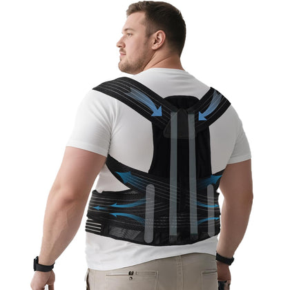 Plus Size Posture Corrector for Women & Men, Adjustable Back Brace, 3XL