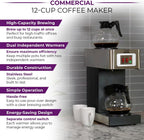 TQS CAFE Commercial Coffee Maker, Double 12-Cup Stainless Steel