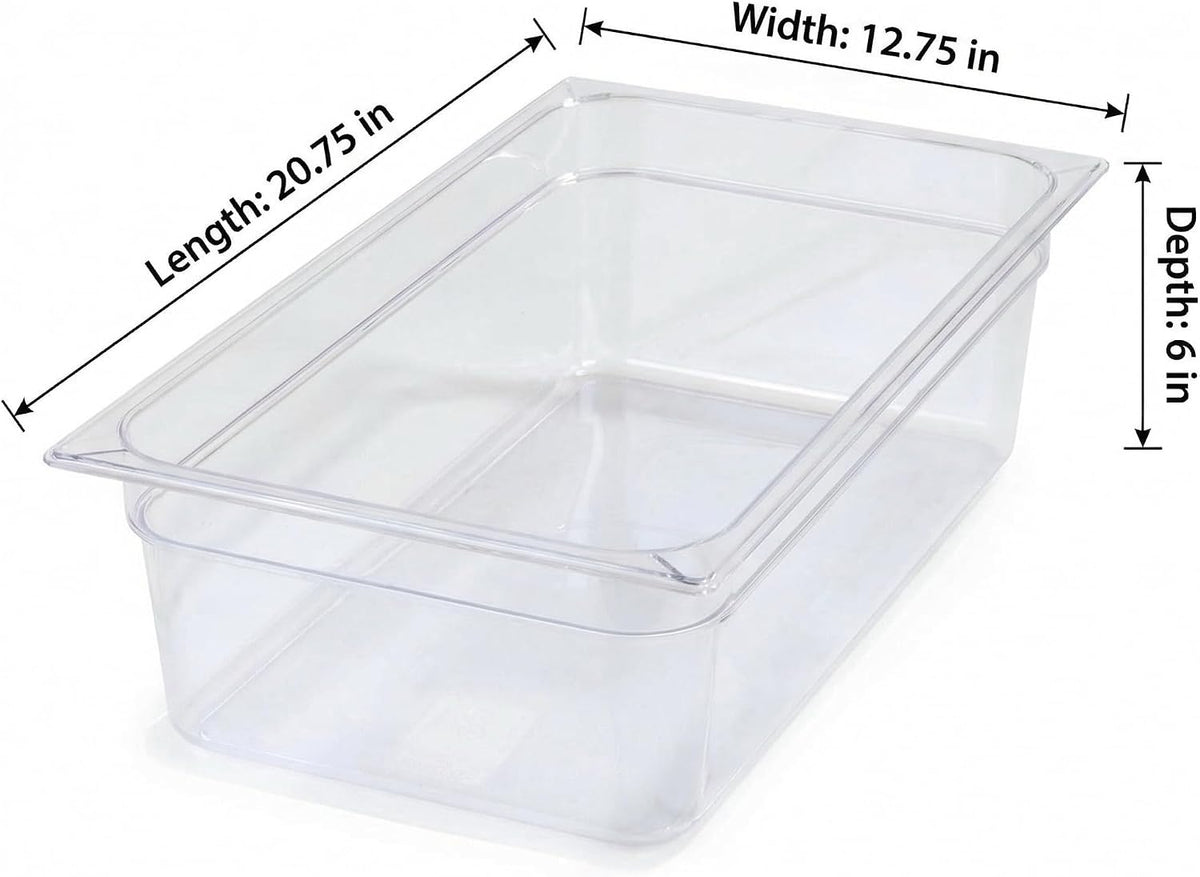 Carlisle StorPlus Polycarbonate Food Pan, Full Size, 19.4 Qt, 1 Ct, Clear