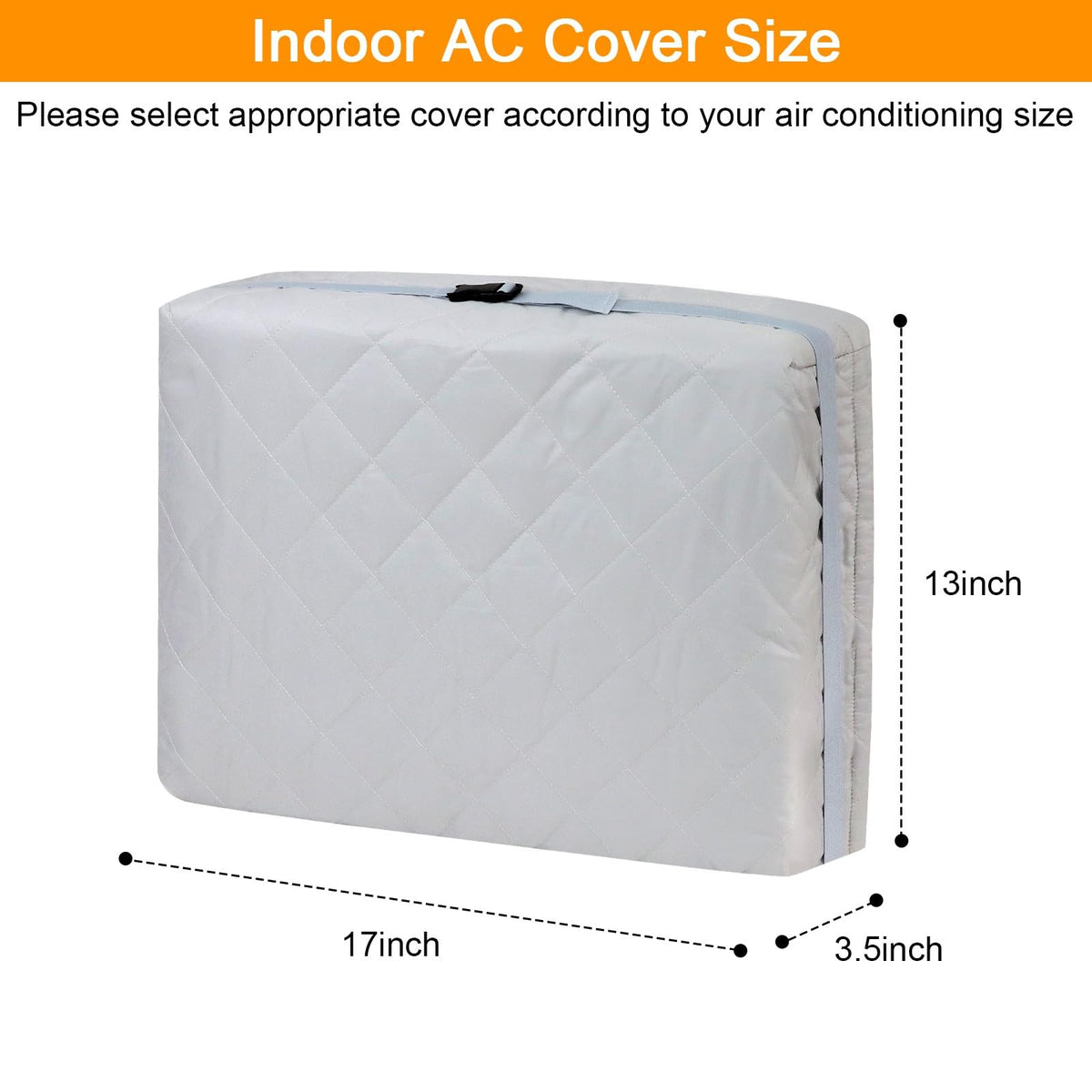 Grey Indoor AC Cover with Cotton Padding - Keep Warm & Dustproof Protective Case for Window Air Conditioners