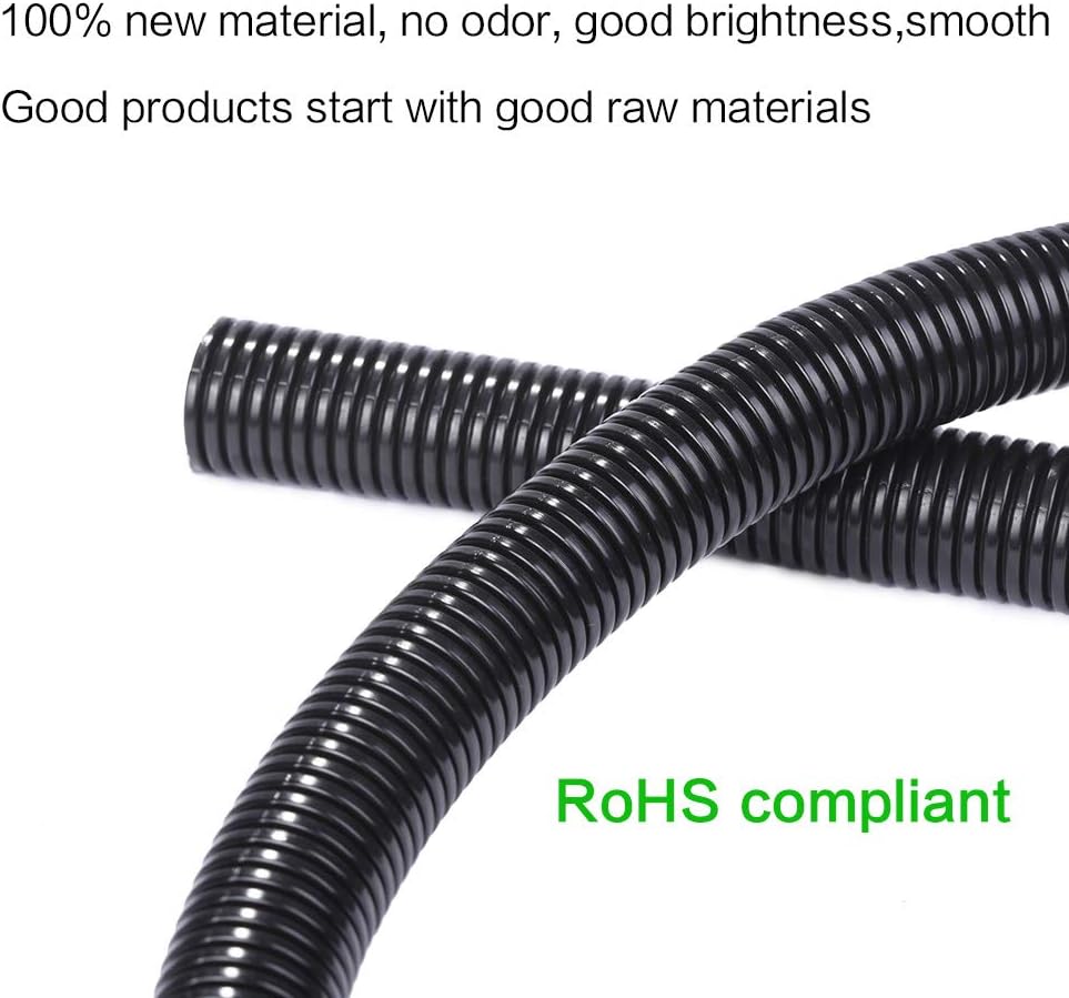 25ft - 1/4 inch Split Wire Loom Tubing - Black