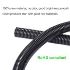 Alex Tech 25ft - 1/2 inch Split Wire Loom Tubing - Black
