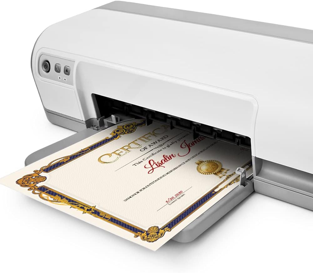 Award Certificate Paper, Gold Foil Blank Certificate Paper sheets 8.5 x 11 for Printing, Laser and Inkjet Printer