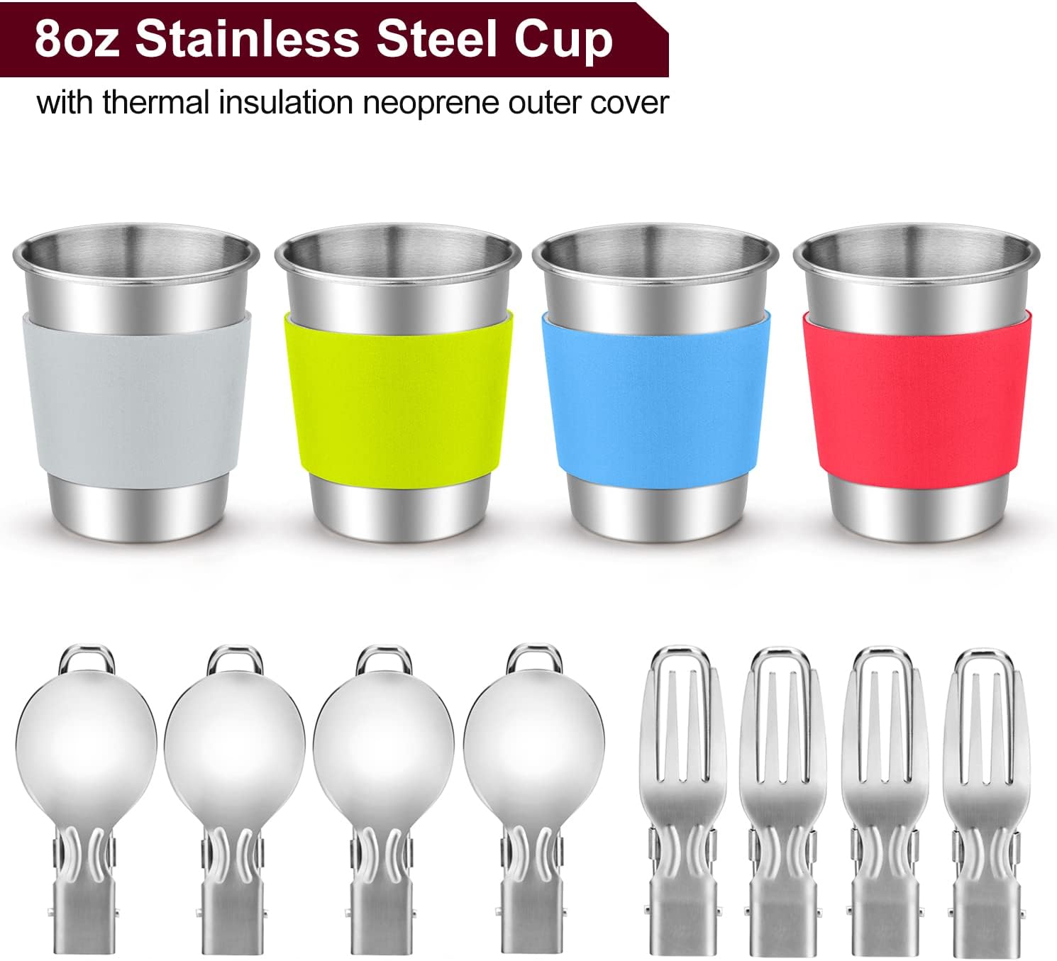 22pcs Camping Cookware Mess Kit, Large Size Hanging Pot Pan Kettle with Base Cook Set for 4, Cups Dishes Forks Spoons