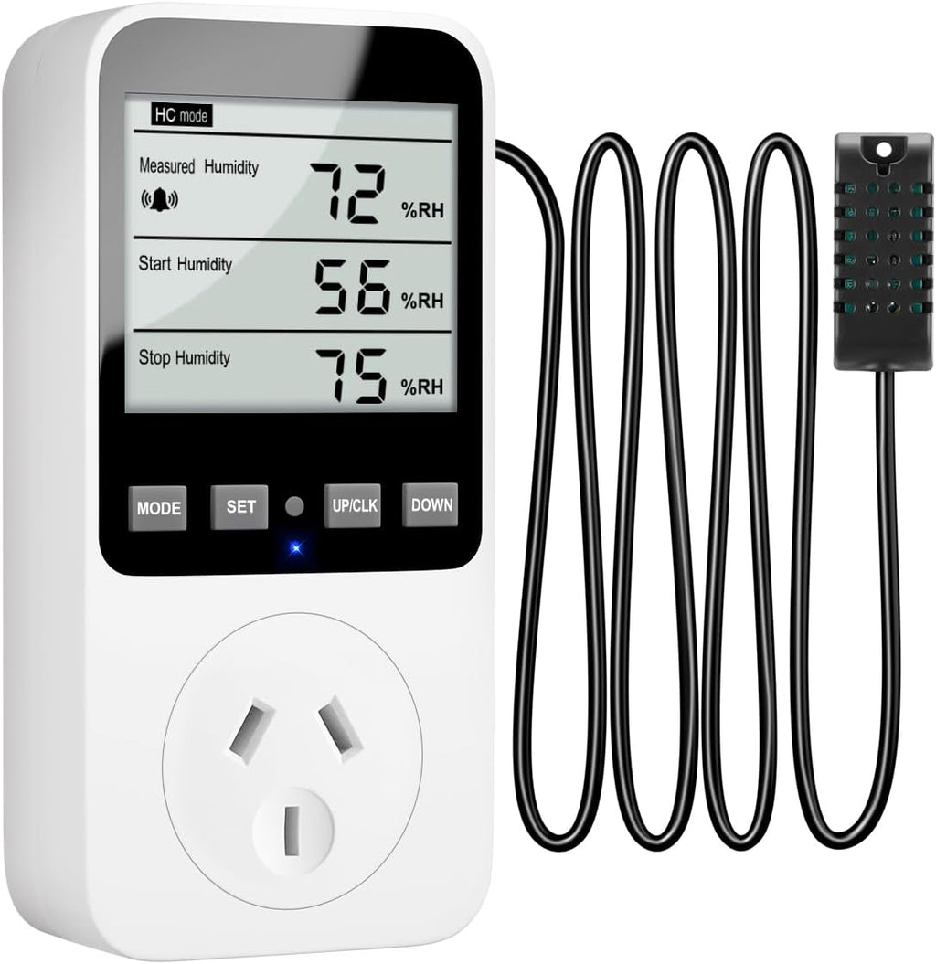 Temperature and Humidity Controller, Thermostat Controlled Outlet | Temperature Humidity Alarms for Humidifier, Plug