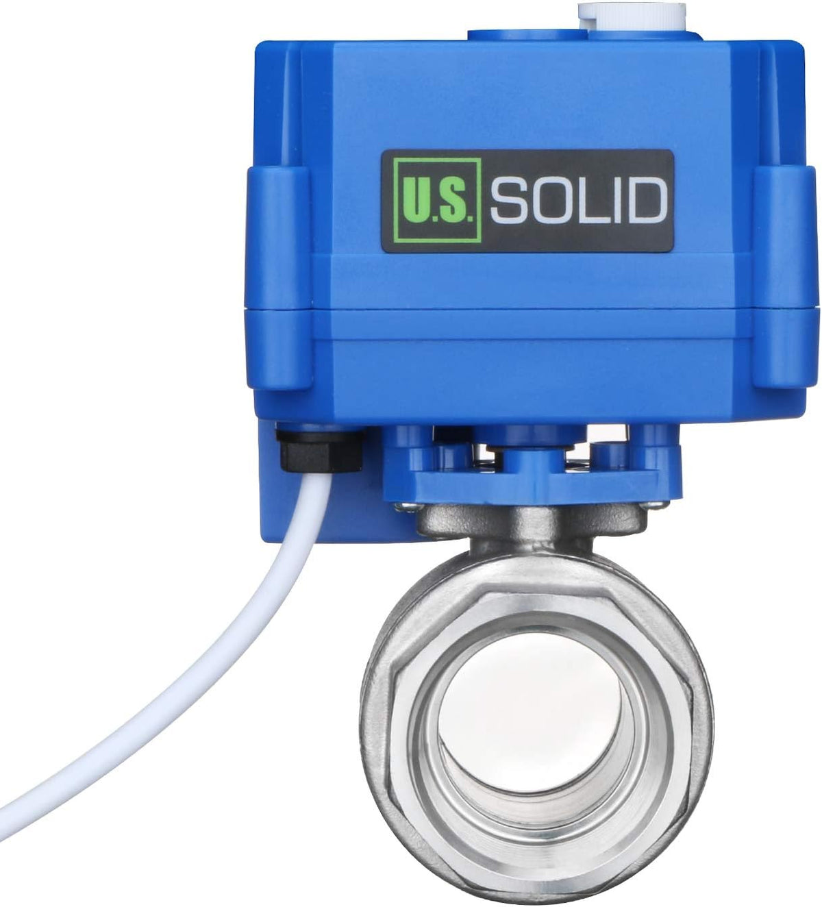 U.S. Solid Motorized Ball Valve- 1" NSF Certified 304SS Ball Valve with Manual Function, Full Port, 9-24V AC/DC and 2 Wire Auto Return Setup