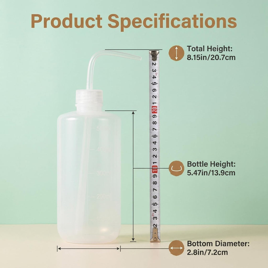 2 Pack 17oz Empty Clear Squeeze Wash Bottles with Narrow Mounth