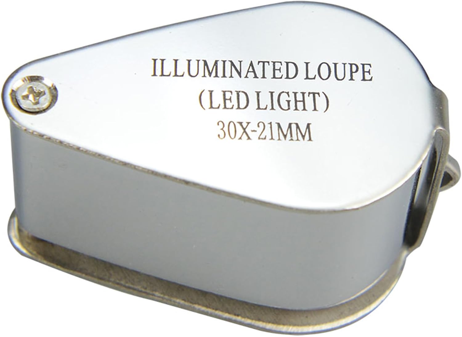 30X Jewelers Loupe with Light, Lighted Magnifying Glass Eye Loop, Illuminated LED Light Metal Pocket Magnifier for