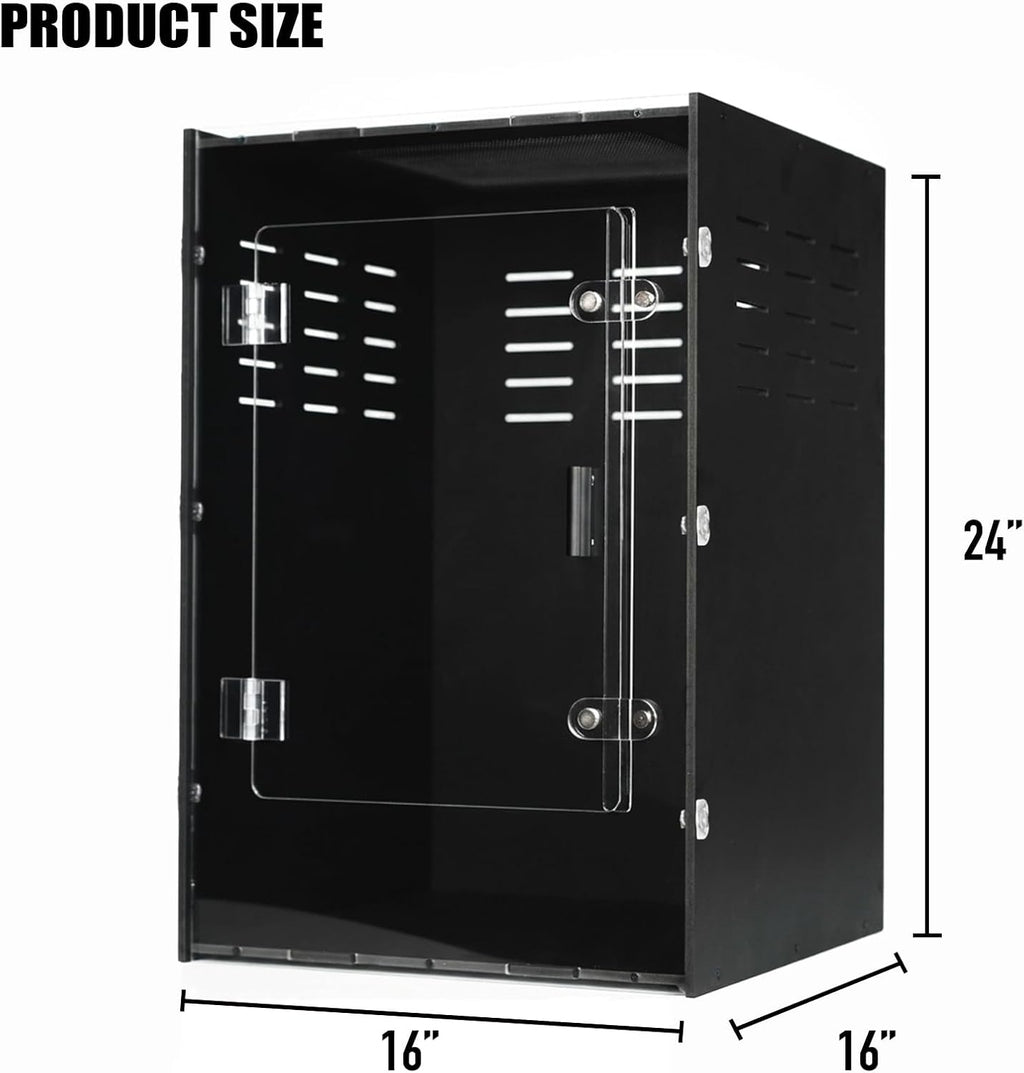 16x16x24 PVC Reptile Terrarium, 25 Gallon Tank for Adult Reptiles Habitat