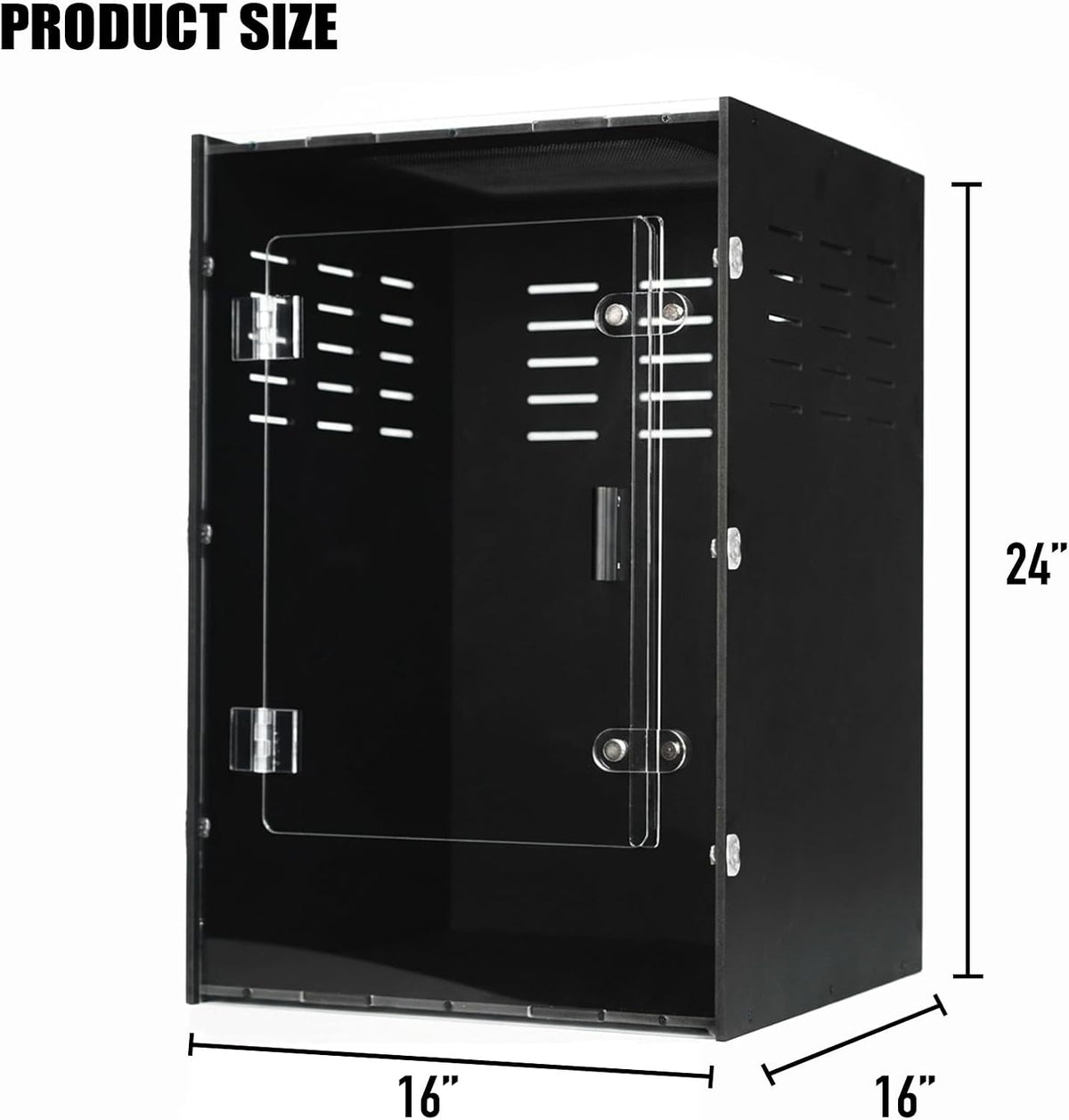 16x16x24 PVC Reptile Terrarium, 25 Gallon Tank for Adult Reptiles Habitat