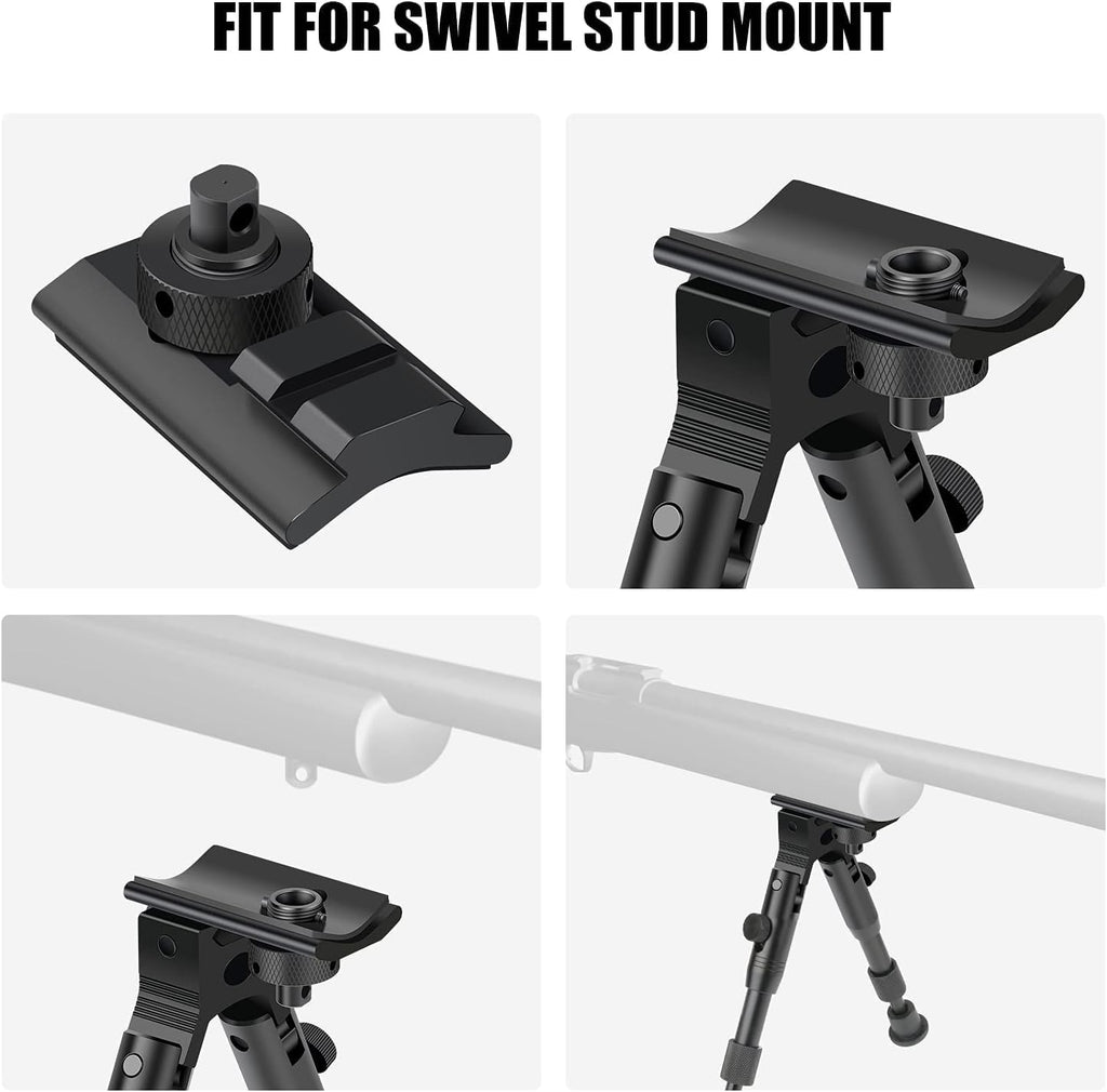 3 in 1 Tactical Riflebipod + Rail Mount Adapter + Barrel Clamp Adjustable Height from 6.5" to 7.0" for Hunting | with