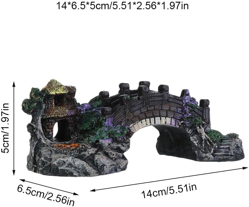 Fish Tank Decoration Aquarium Ornament Poly Resin Bridge for Aquariums, Fish Tank, Gardens