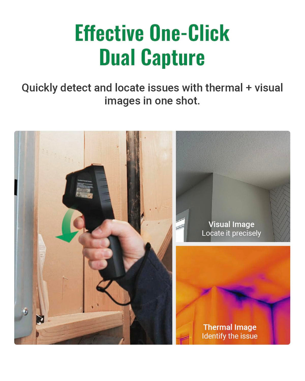 HF96V Thermal Camera with Visual Camera & Laser Pointer, Intelligent Scene Detection, 240 * 240 Super Resolution