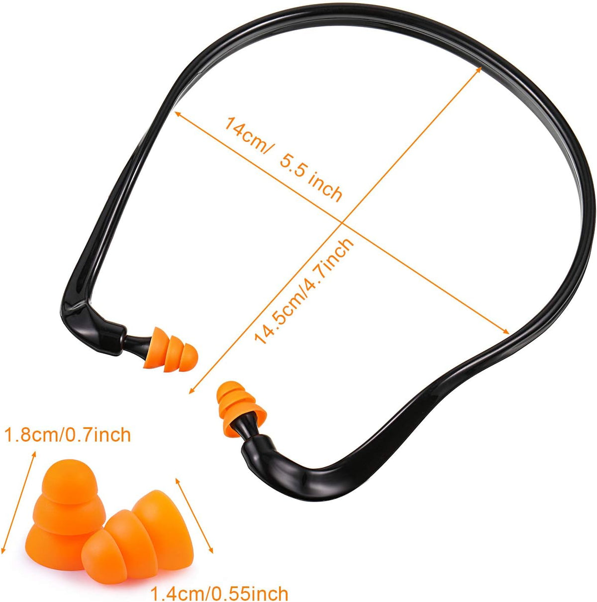 Banded Earplugs for Shooting Range Band Ear Plugs Lightweight Silicone Earplugs for Hearing Protection, Noise