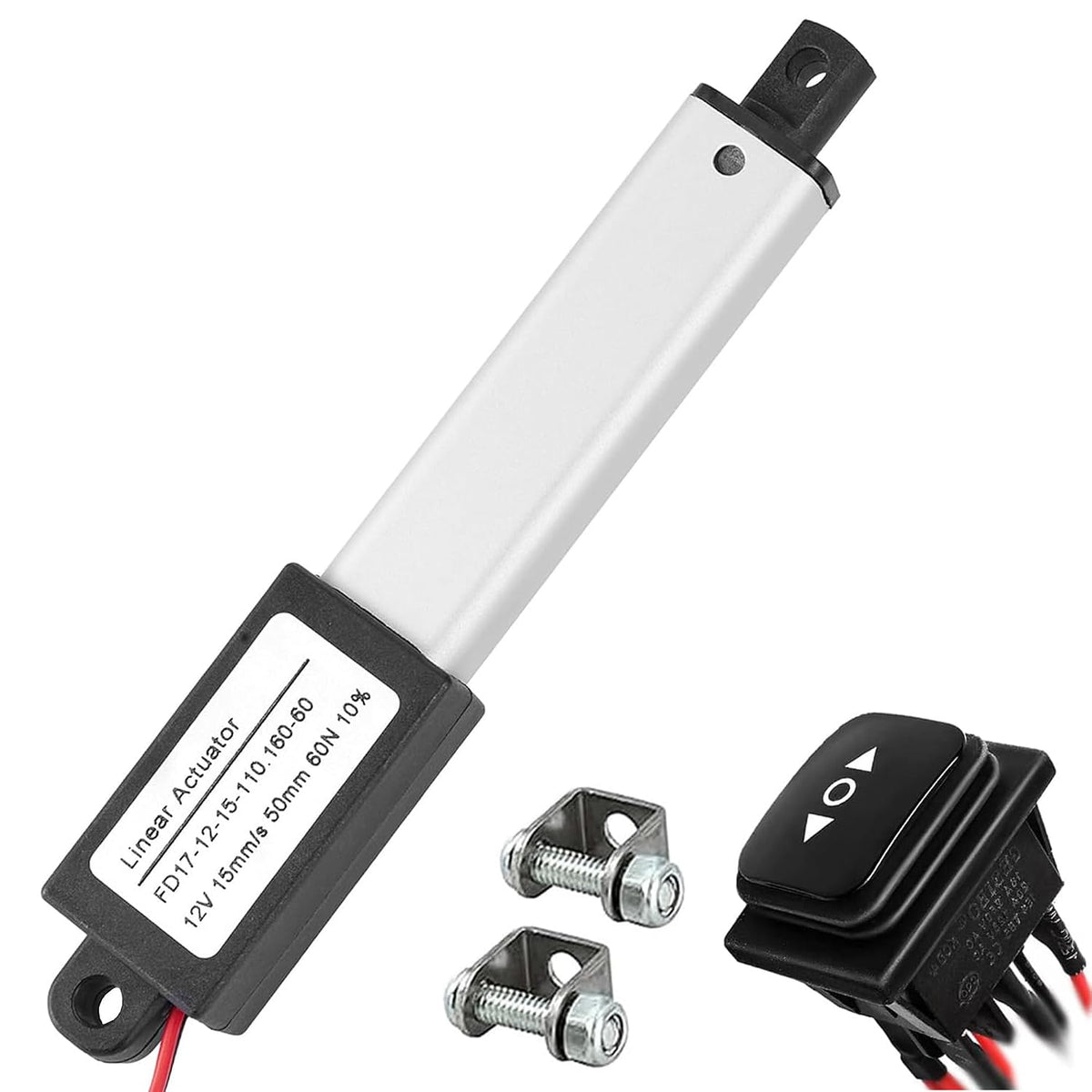 Mini Electric Linear Actuator 12V 2Inch 60N,0.6 "/s Motion Actuator(50mm)
