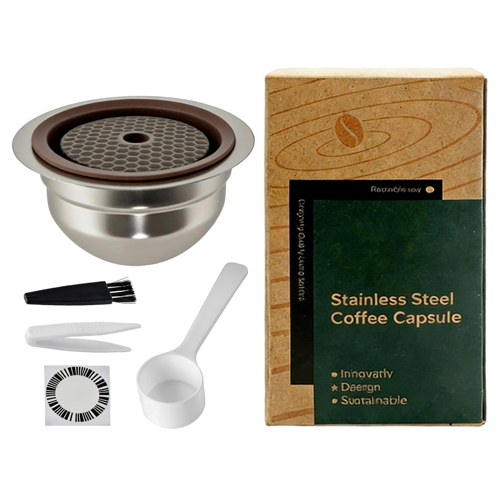 Reusable Coffee Capsule Shell 304 Stainless Steel with Silicone Lid for