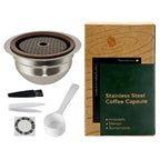 Reusable Coffee Capsule Shell 304 Stainless Steel with Silicone Lid for