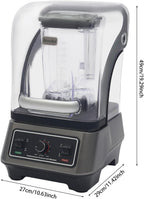 Professional Blender with Shield Quiet Sound Enclosure, 1600W Soundproof Commercial Blender 67oz Large Capacity for