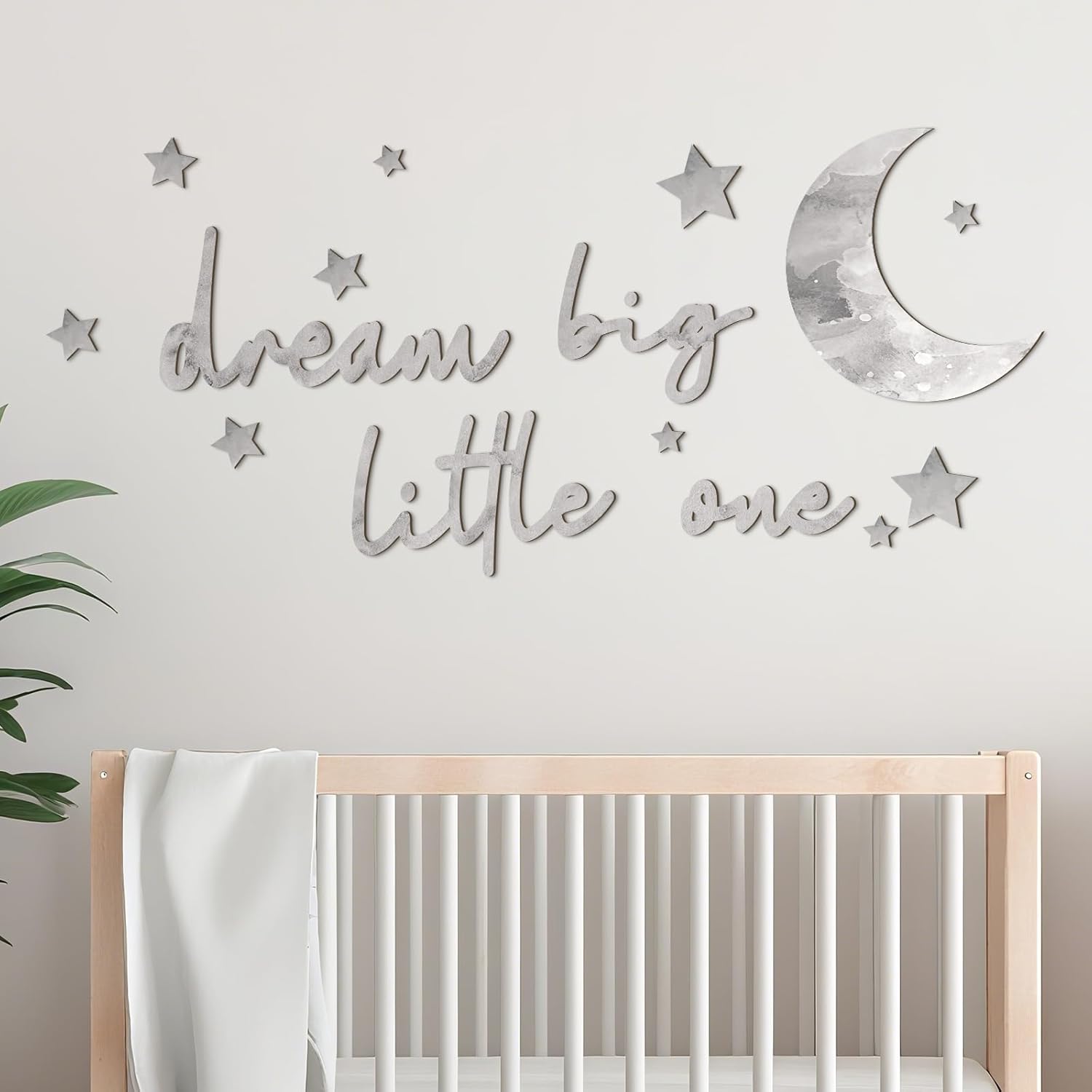 15 Pcs Moon and Stars Nursery Decor Dream Big Little One Wall Decor Boho Neutral Babyroom Wall Art Nursery Sign for