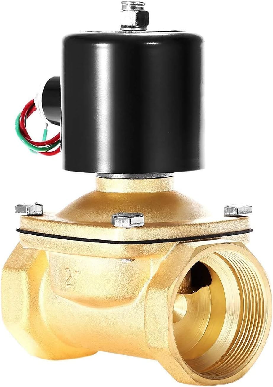 BACOENG Brass Electric Solenoid Valve 2" AC110V (NPT, Normally Closed)