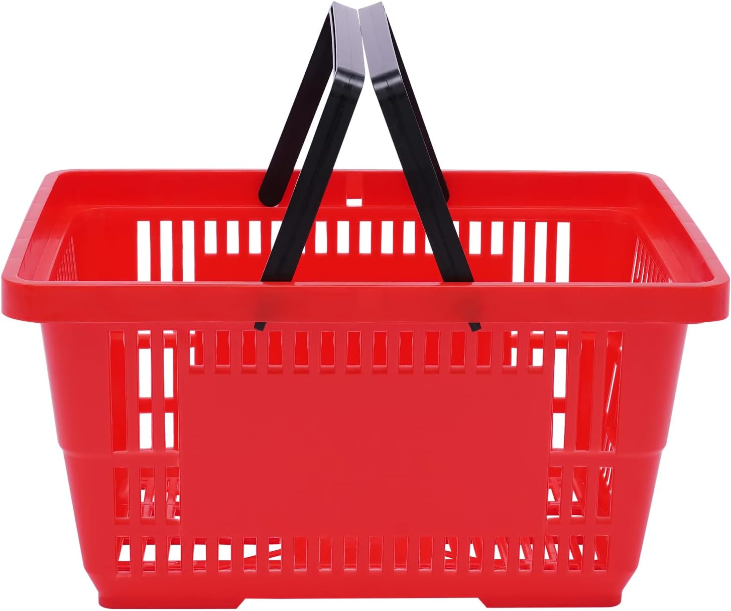 12PCS Shopping Baskets with Handles, 21L Plastic Grocery Basket for Retail Store, Supermarket, Grocery Shopping |17"