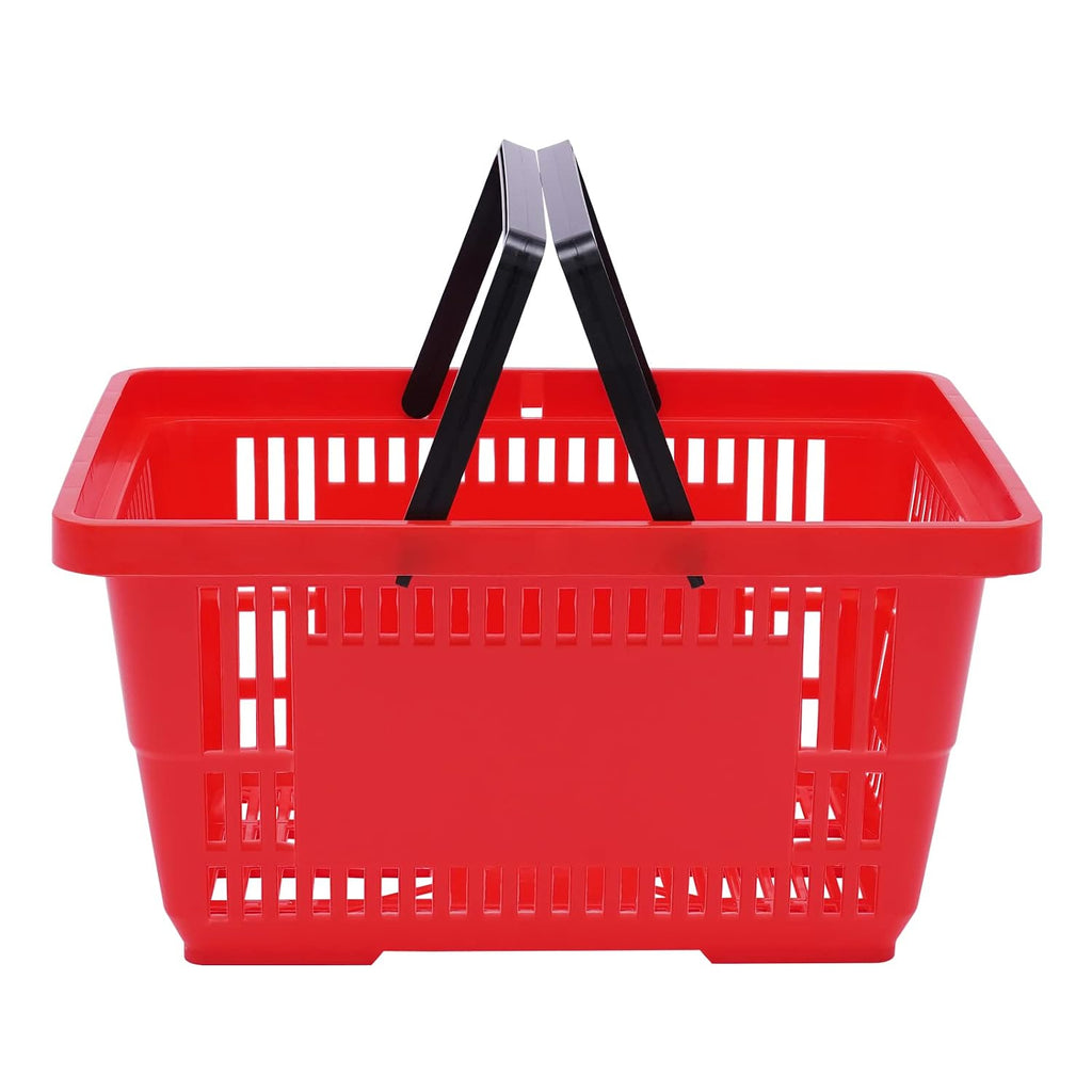 Shopping Basket, 17 * 12 * 9inch Set of 12 Freestanding Store Baskets w/Foldable Handle, Stackable Hand-held Basket