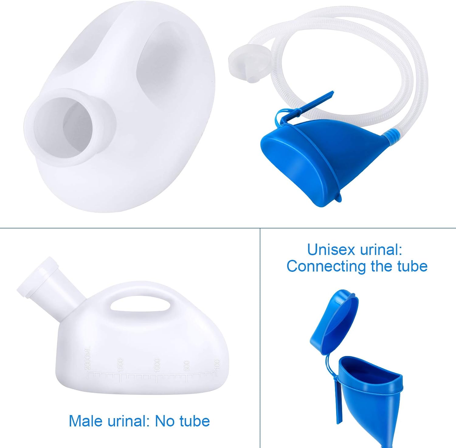 Unisex Potty with Lid, Portable Pee Bottle Reusable Urinals