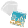 Mat Board Center Clear Resealable Plastic Sleeves, 8 1/8" x 8 1/4"