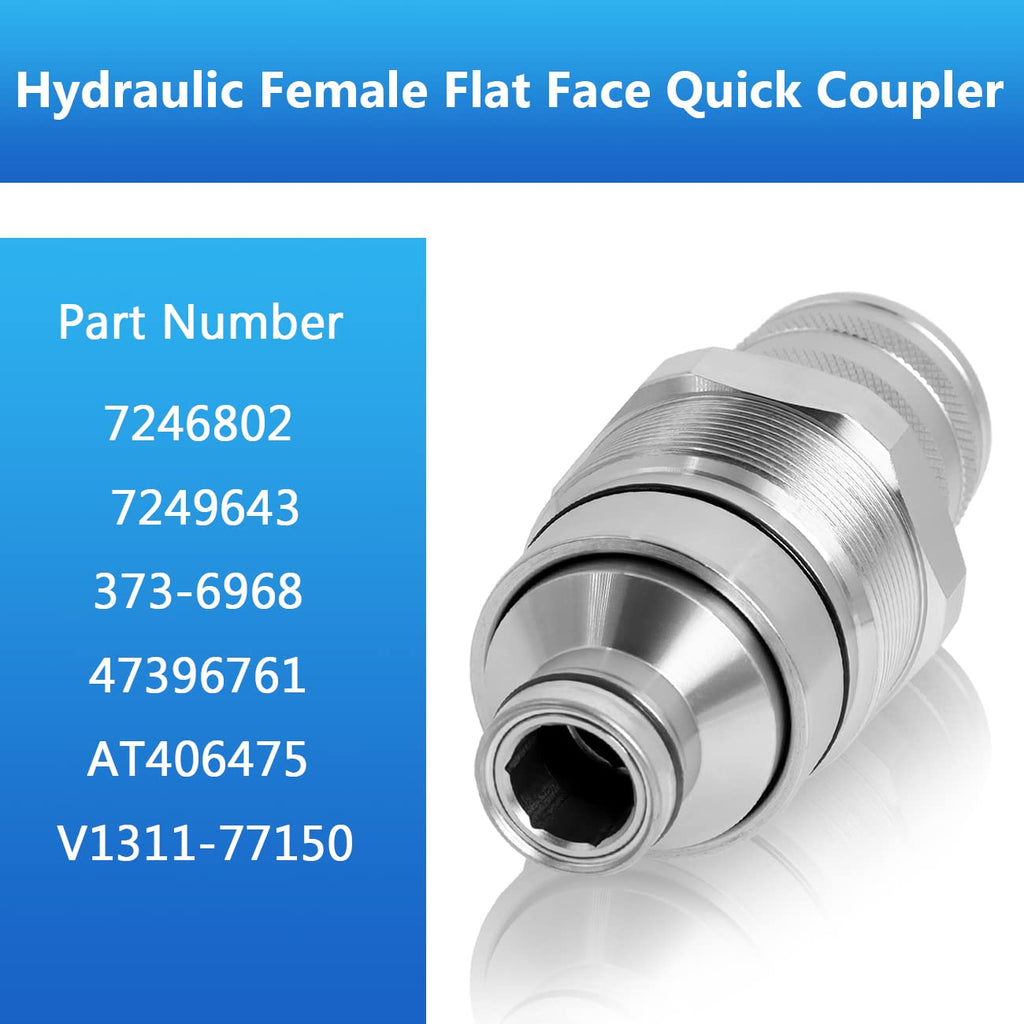 7246802 Female Flat Face Hydraulic Quick Coupler Compatible with Bobcat