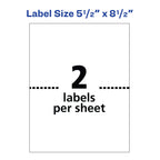 Printable Shipping Labels, 5.5" x 8.5" Customizable Stickers, White, 200 Blank Mailing Labels, Great for Mailing
