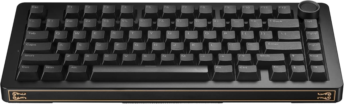 M80 75% Metal Wireless Mechanical Keyboard, 5000mAh, Bluetooth, 2.4G & Wired, Hot-Swappable, Multi-Function Dial