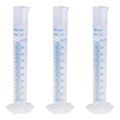 ECHO-OVE 3 Pcs Plastic Graduated Cylinders, 2-Sided Measuring Lines，100ml