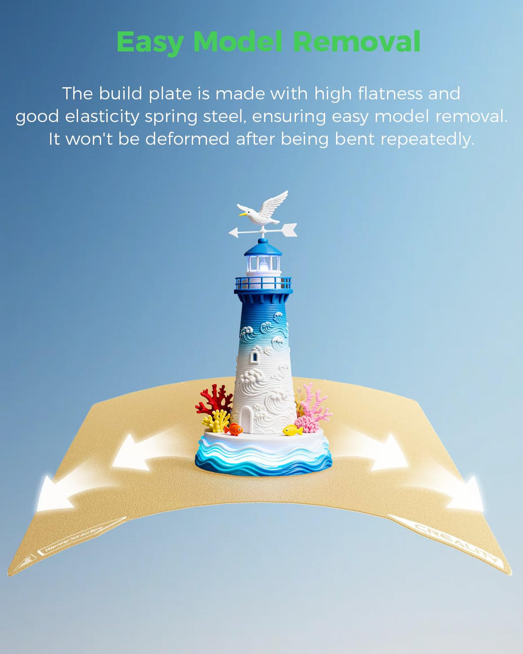 Official K2 Build Plate, 270x293mm Textured PEI Sheet, Double Sided Magnetic Flexible Removable Spring Steel Printing
