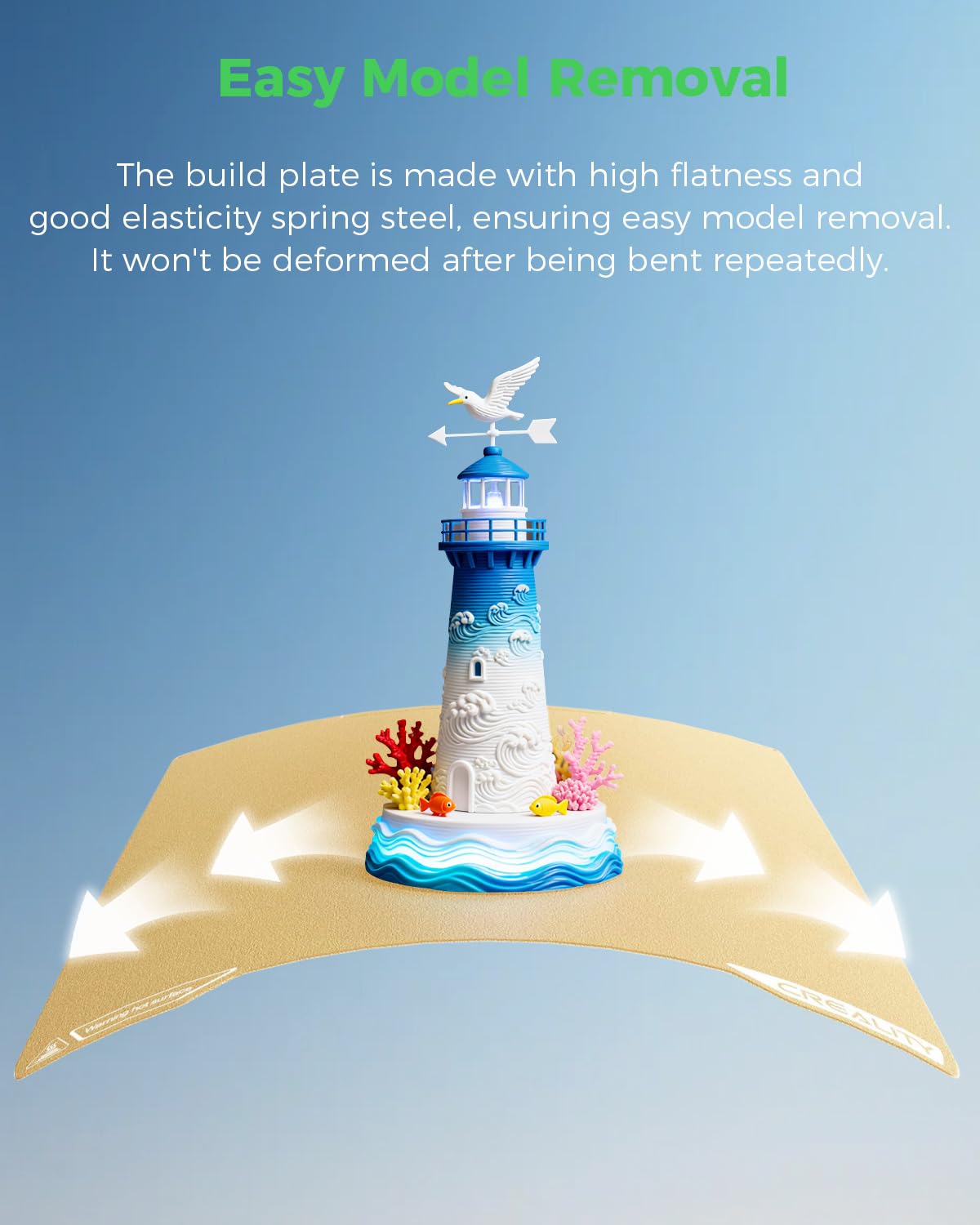 Official K2 Build Plate, 270x293mm Textured PEI Sheet, Double Sided Magnetic Flexible Removable Spring Steel Printing