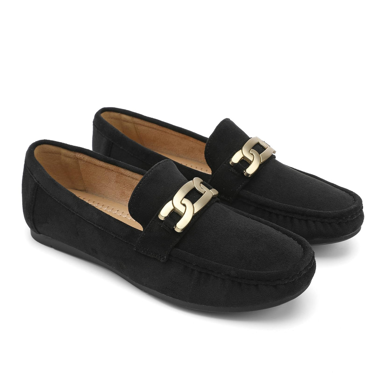 Womens Penny Loafers Comfortable Walking Flats, D Black, 11