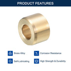 HiPicco Sleeve Bearing, 3/8" Bore x 3/4" OD x 1/2" Length Cast Brass Self-Lubricating Bushing Plain Shaft Bearings