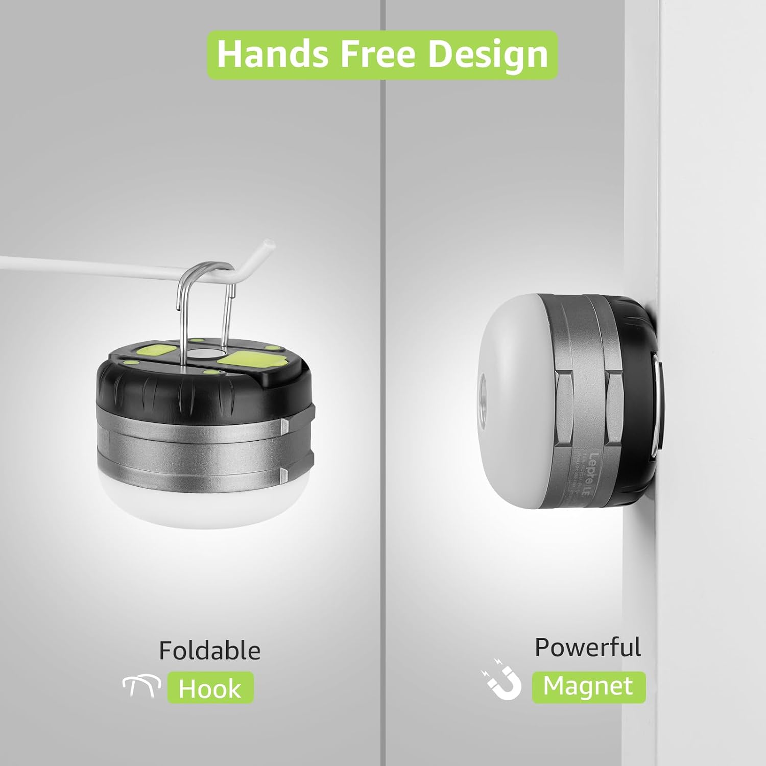 LE LED Camping Lantern Rechargeable, 410LM, 5 Light Modes, Power Bank, Waterproof, Mini Flashlight with Magnetic Base