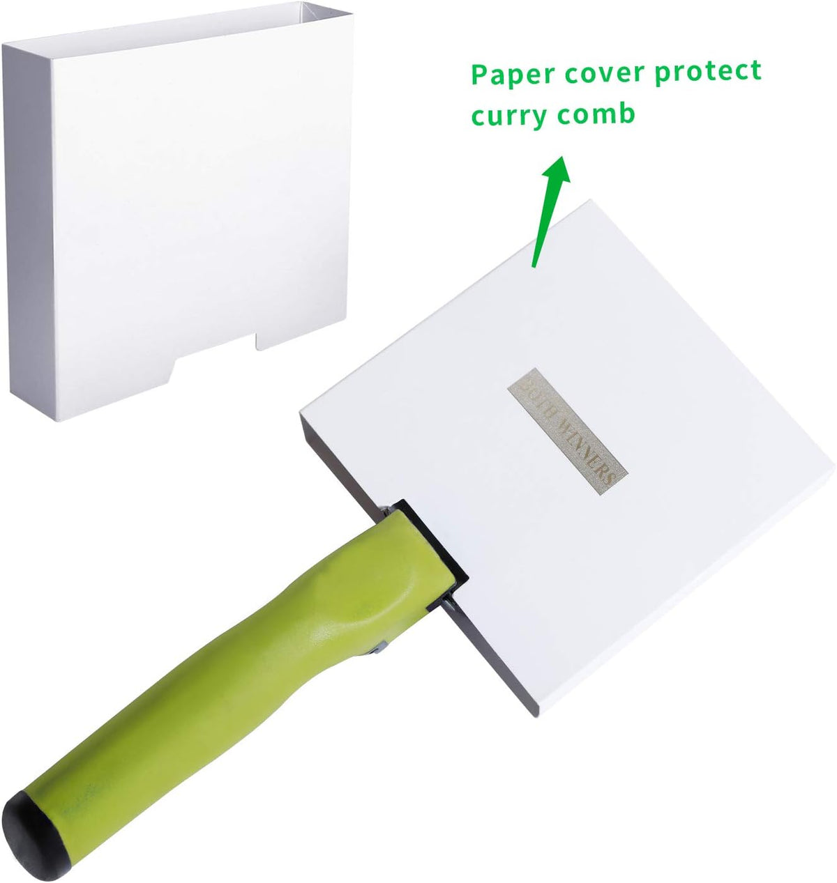 Reversible Stainless Steel Curry Comb with Soft Touch Grip (Neon Green)