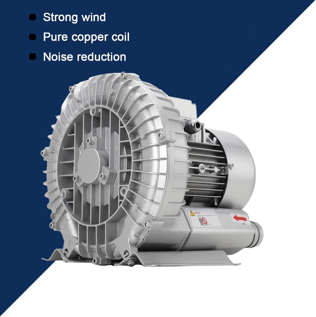 Vacuum Regenerative Blower, 110V 370W High Pressure Vortex Ring Blower