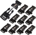 10Pack 3/4" (19mm) Fire Starter Survival Whistle Buckle Flint Scraper for Paracord Bracelet Key Lanyard Ourdoor