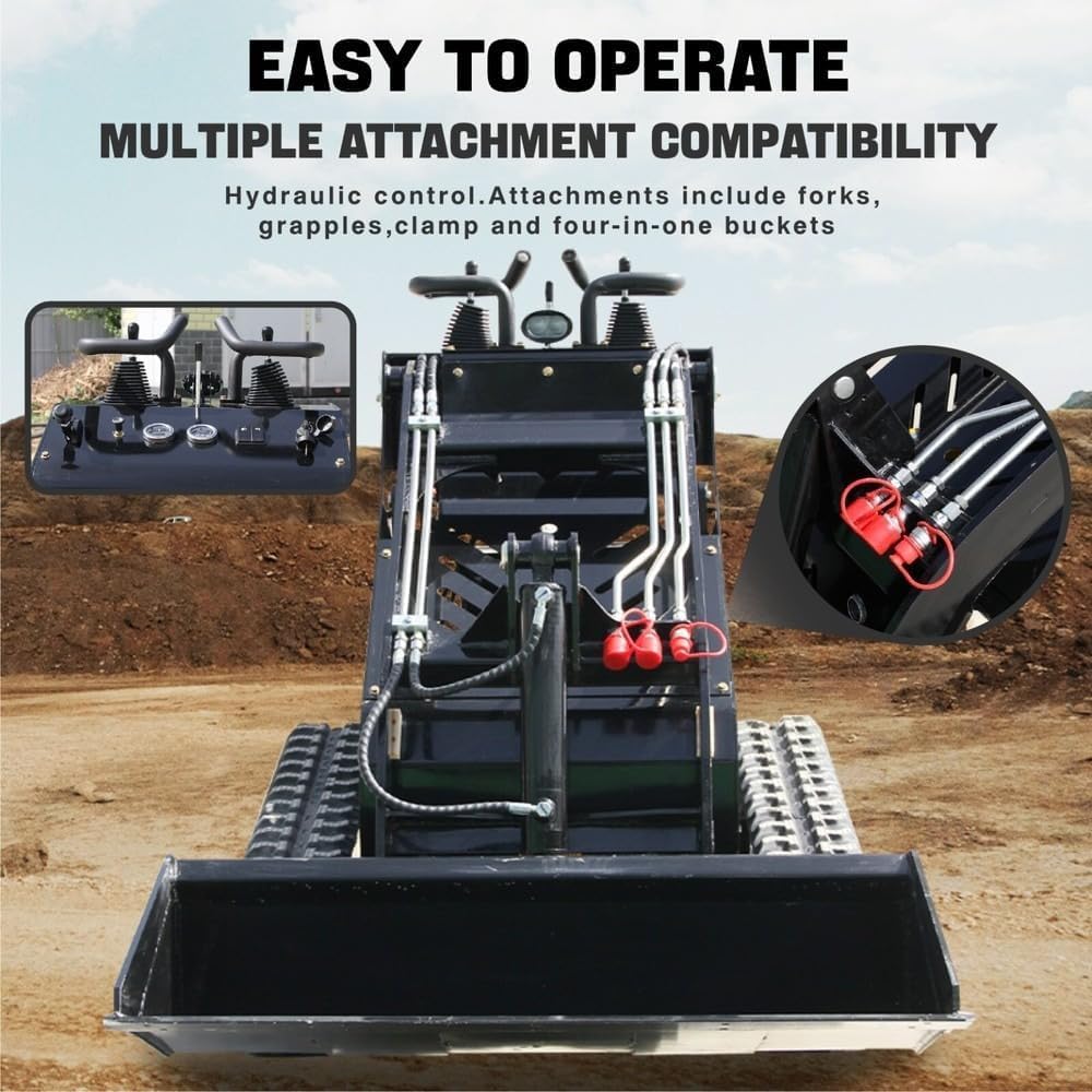 Mini Skid Steer Loader 14 HP Rato Engine Tracked Stand-On Loader Perfect for Construction and Farm Use Include